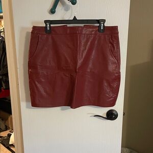 Lulu's Burgundy Leather Skirt